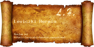 Leviczki Hermia névjegykártya
